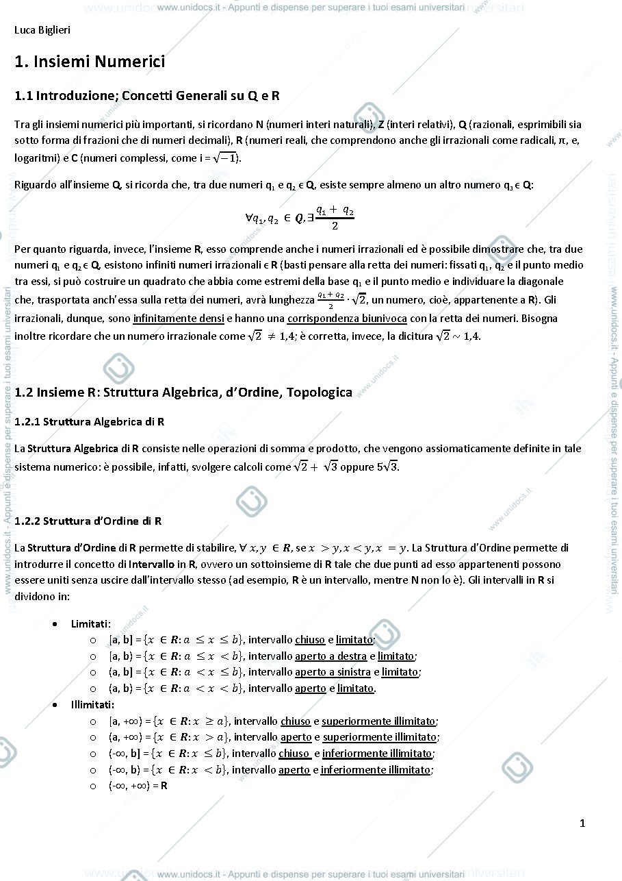 Anteprima pagina 3 — riassunti matematica
