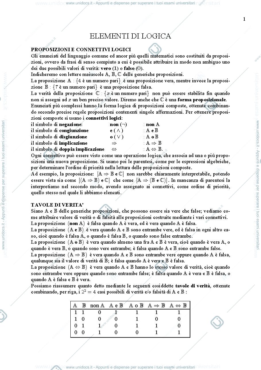 Anteprima pagina 2 — dispense per il corso di matematica