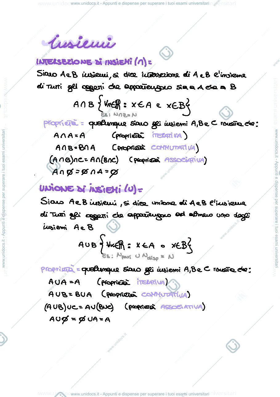 Anteprima pagina 1 — Analisi I parte 1