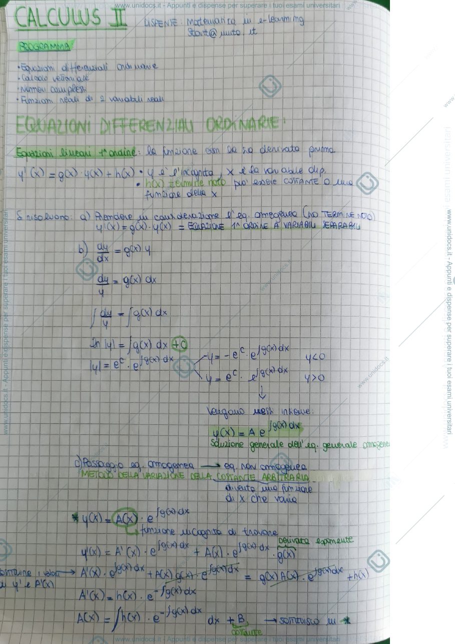 Anteprima pagina 1 — Appunti MATEMATICA I (1°parte Barberis)