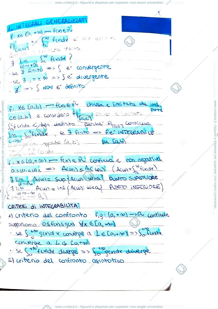 Anteprima pagina 1 — Riassunto teoria mate II