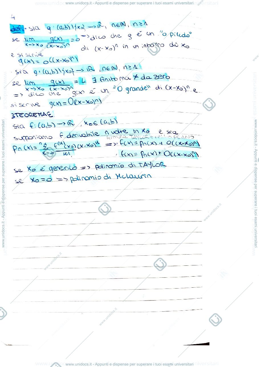 Anteprima pagina 4 — Riassunto teoria mate II