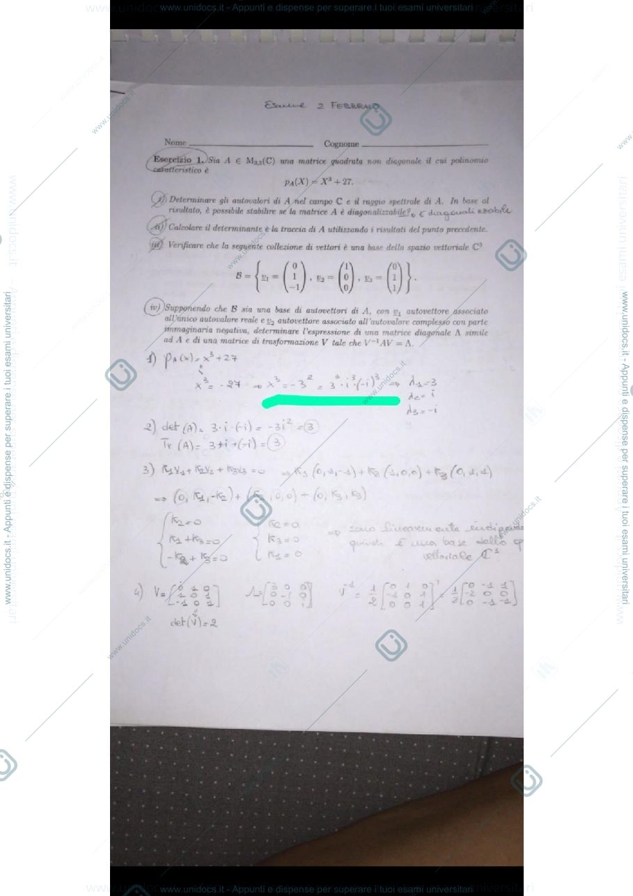 Anteprima pagina 1 — Matematica II 