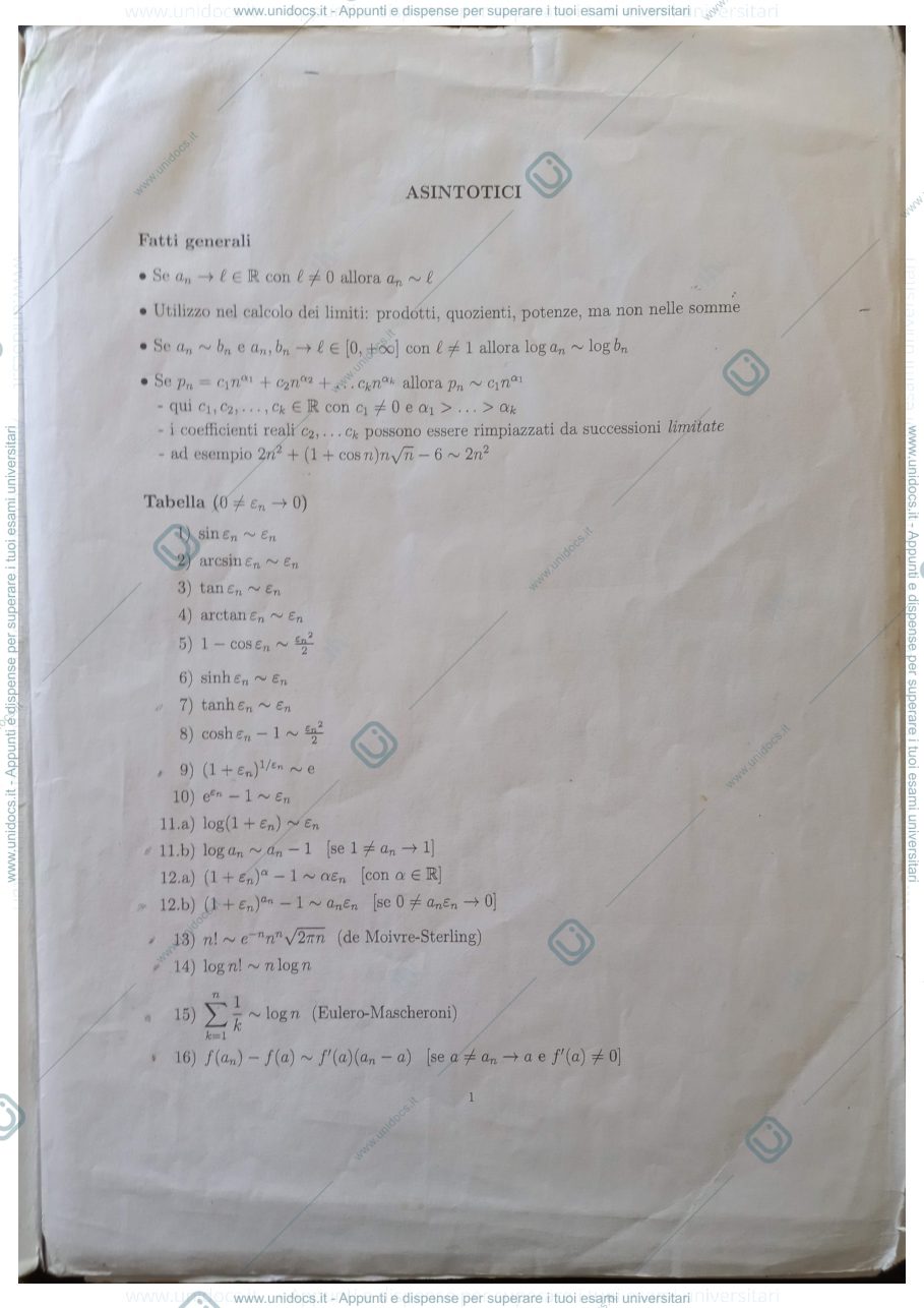 Anteprima pagina 1 — Analisi Matematica 2 (Monticelli) parte 1/3