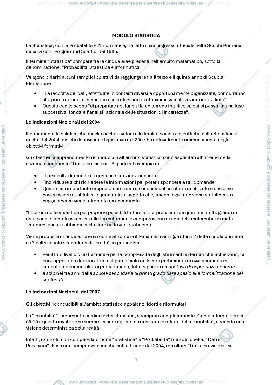 Anteprima pagina 1 — Appunti del corso di matematica per la formazione di base 2