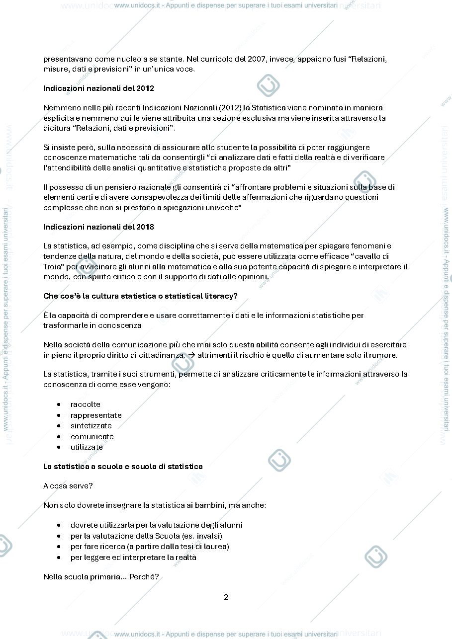 Anteprima pagina 2 — Appunti del corso di matematica per la formazione di base 2