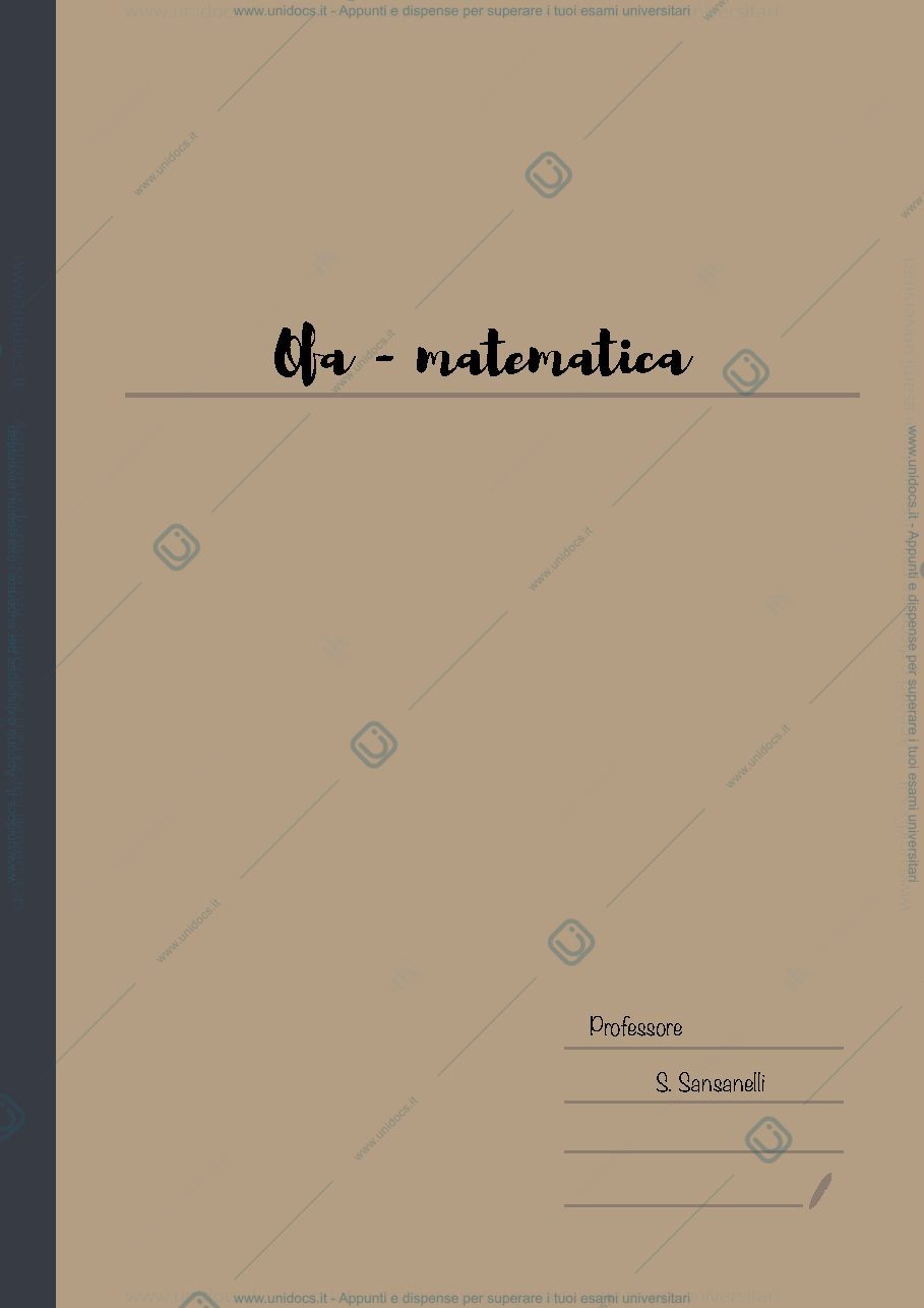 Anteprima pagina 1 — Ofa di matematica 