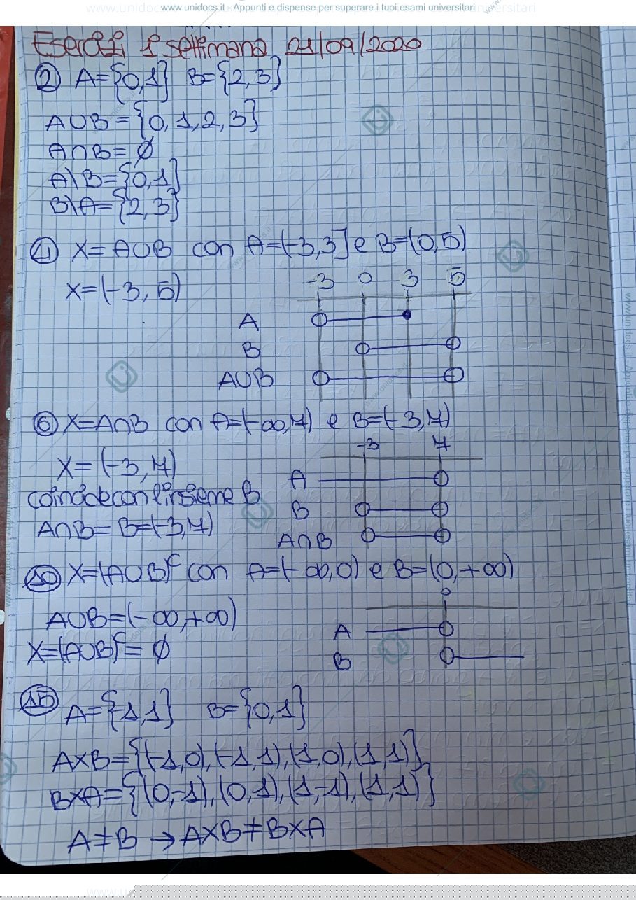 Anteprima pagina 1 — esercizi prima settimana