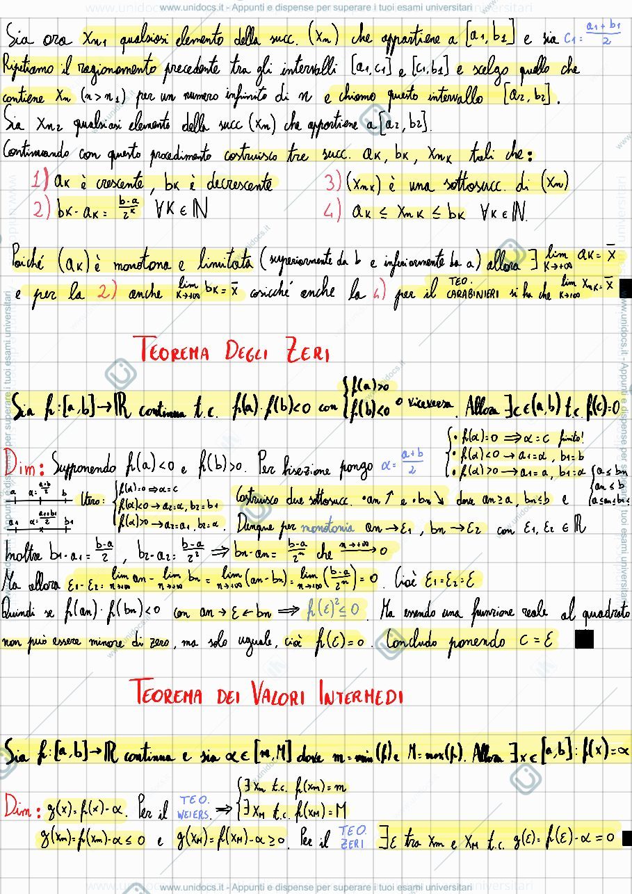 Anteprima pagina 2 — Teoremi analisi
