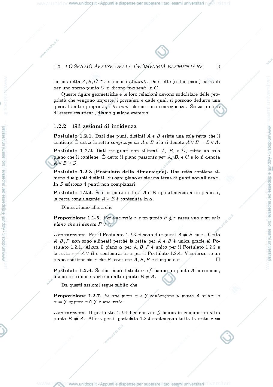 Anteprima pagina 3 — Lezioni di geometria lineare cap1