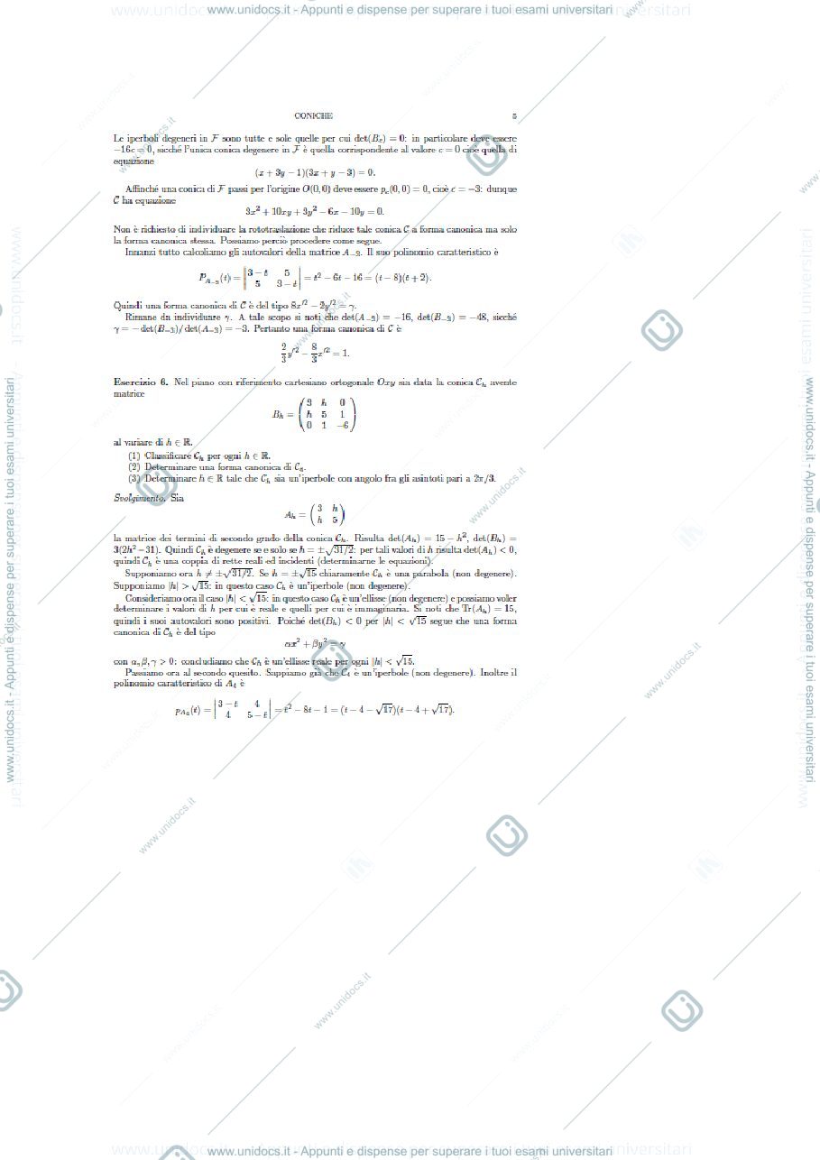 Anteprima pagina 1 — esercitazione coniche 5