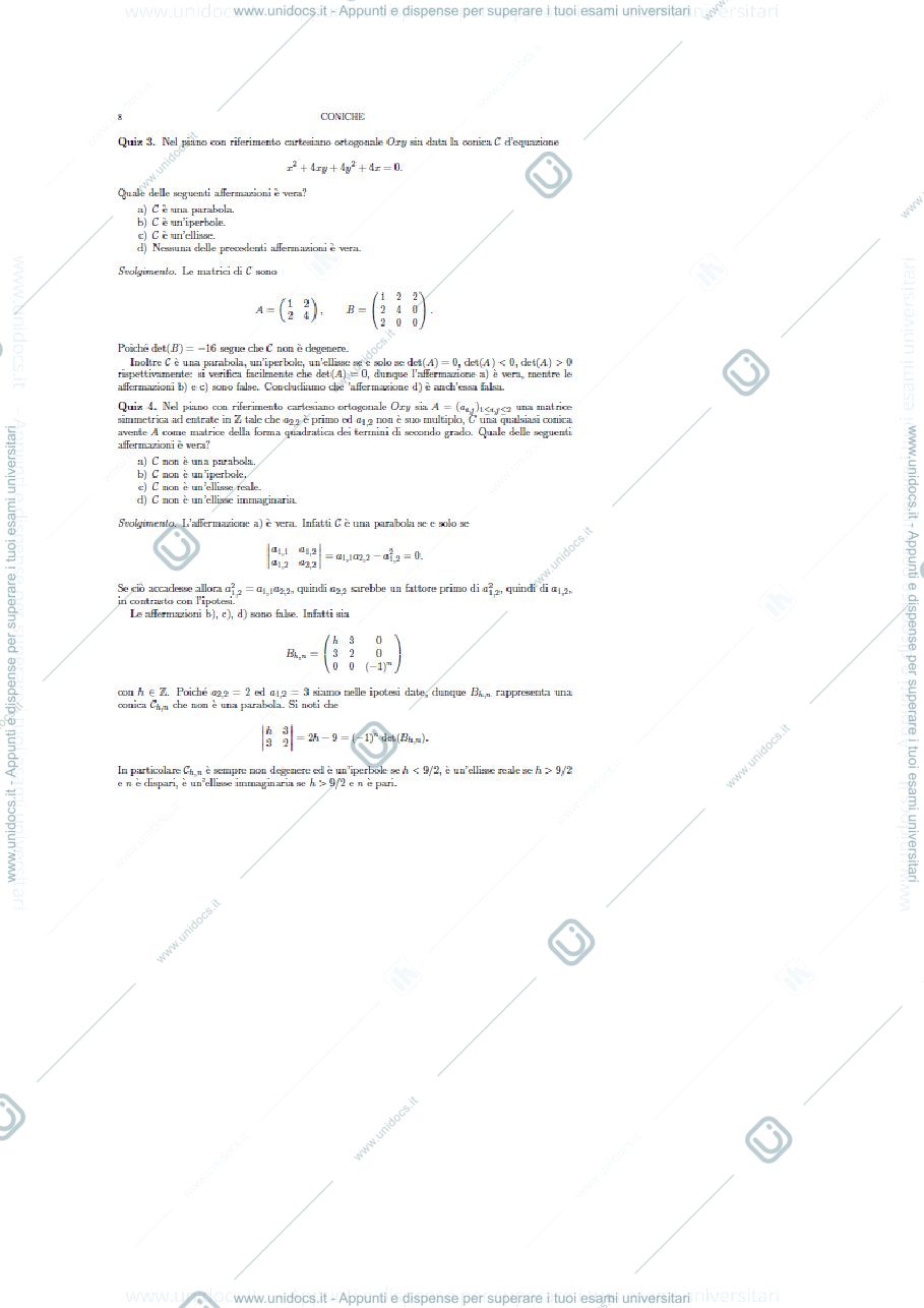 Anteprima pagina 1 — esercitazione coniche 7