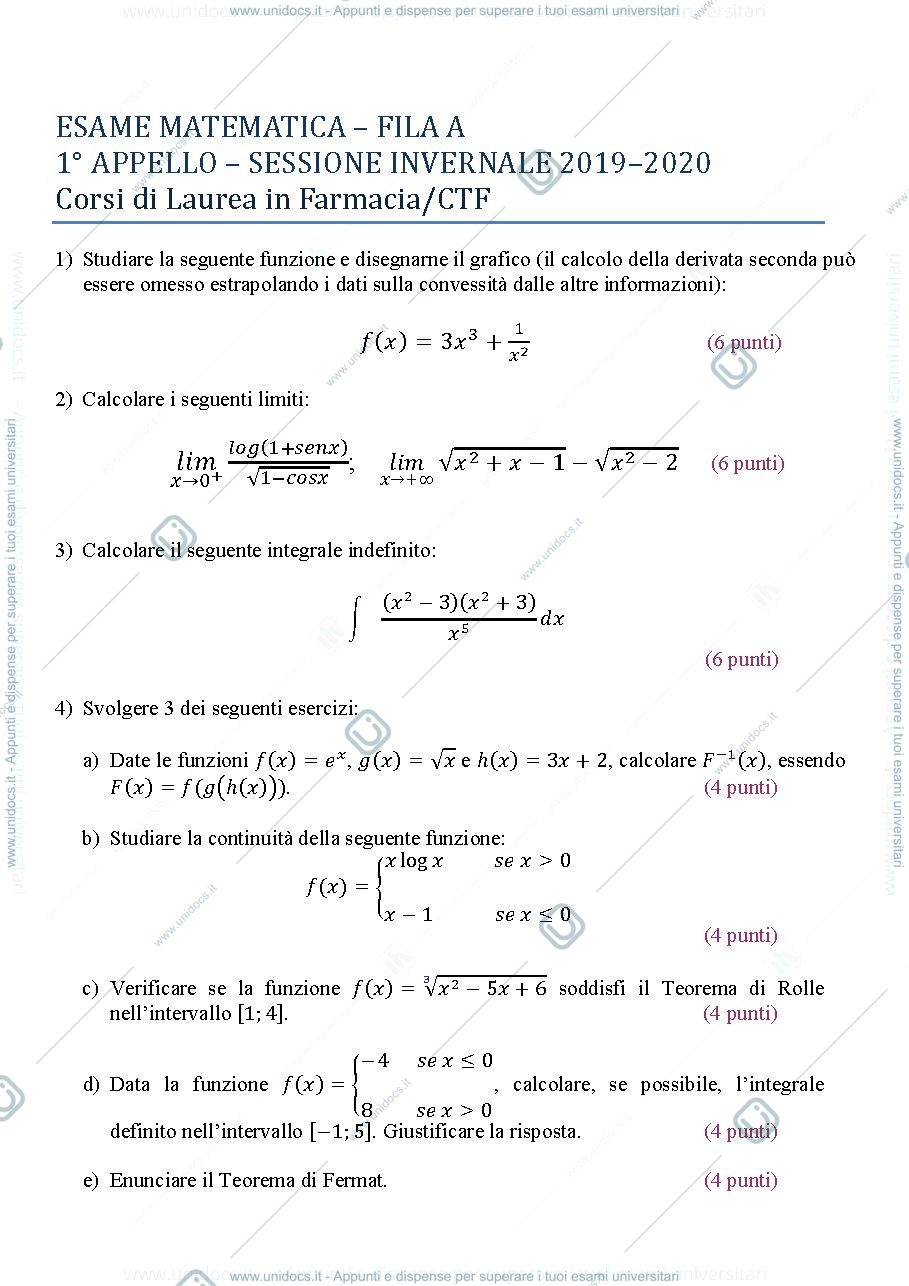 Anteprima pagina 1 — compito esame 2019-2020