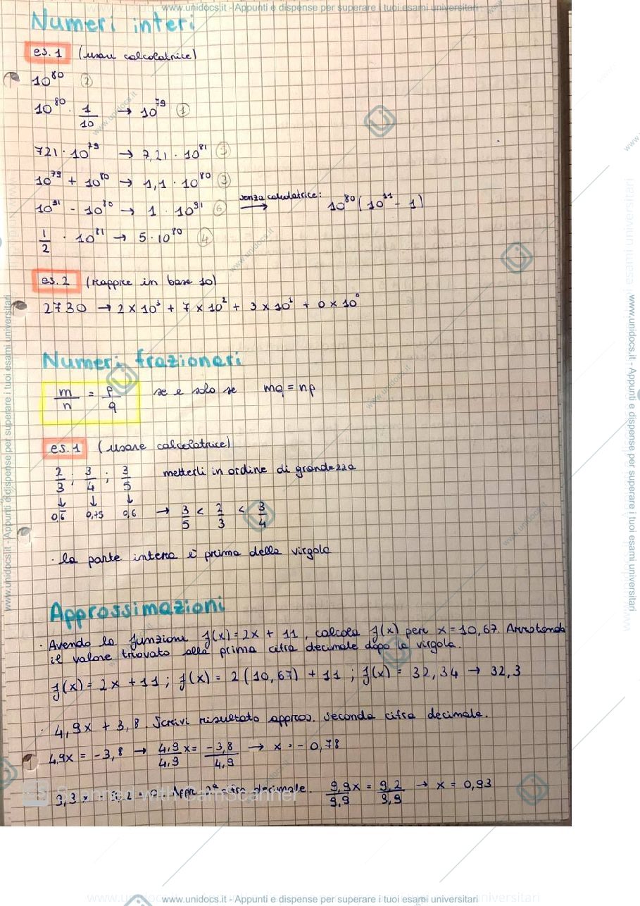 Anteprima pagina 1 — Matematica 