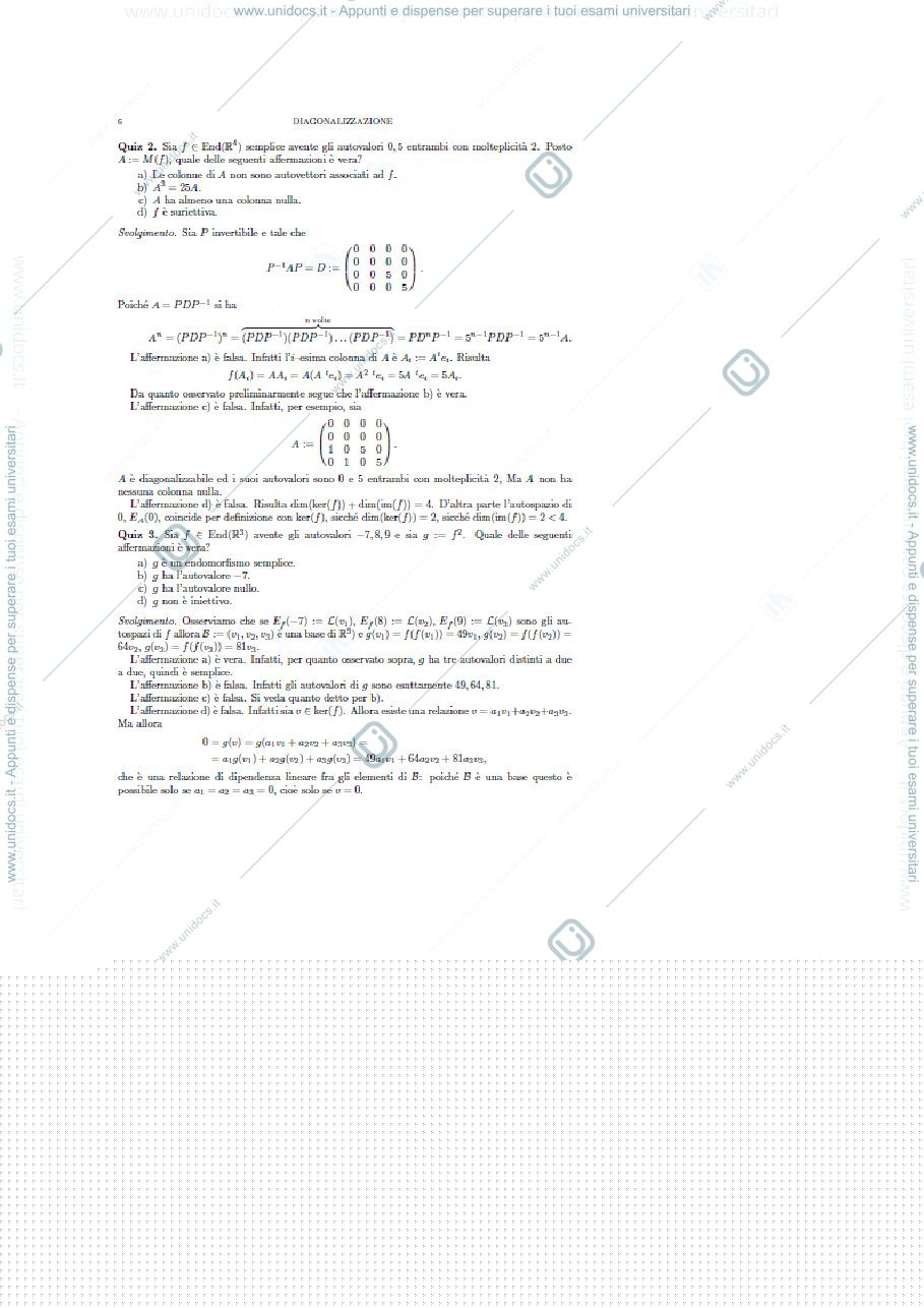 Anteprima pagina 1 — esercitazione diagonalizzazione