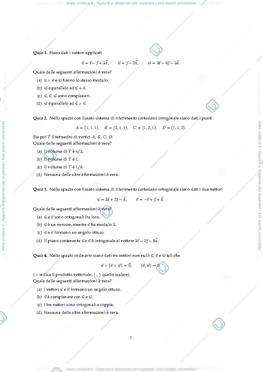 Anteprima pagina 1 — soluzioni quiz 3