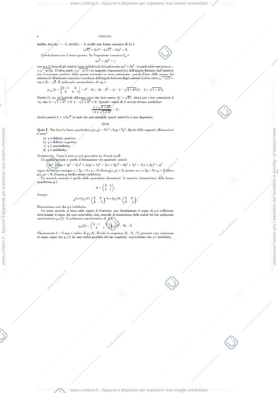Anteprima pagina 1 — esercitazione coniche