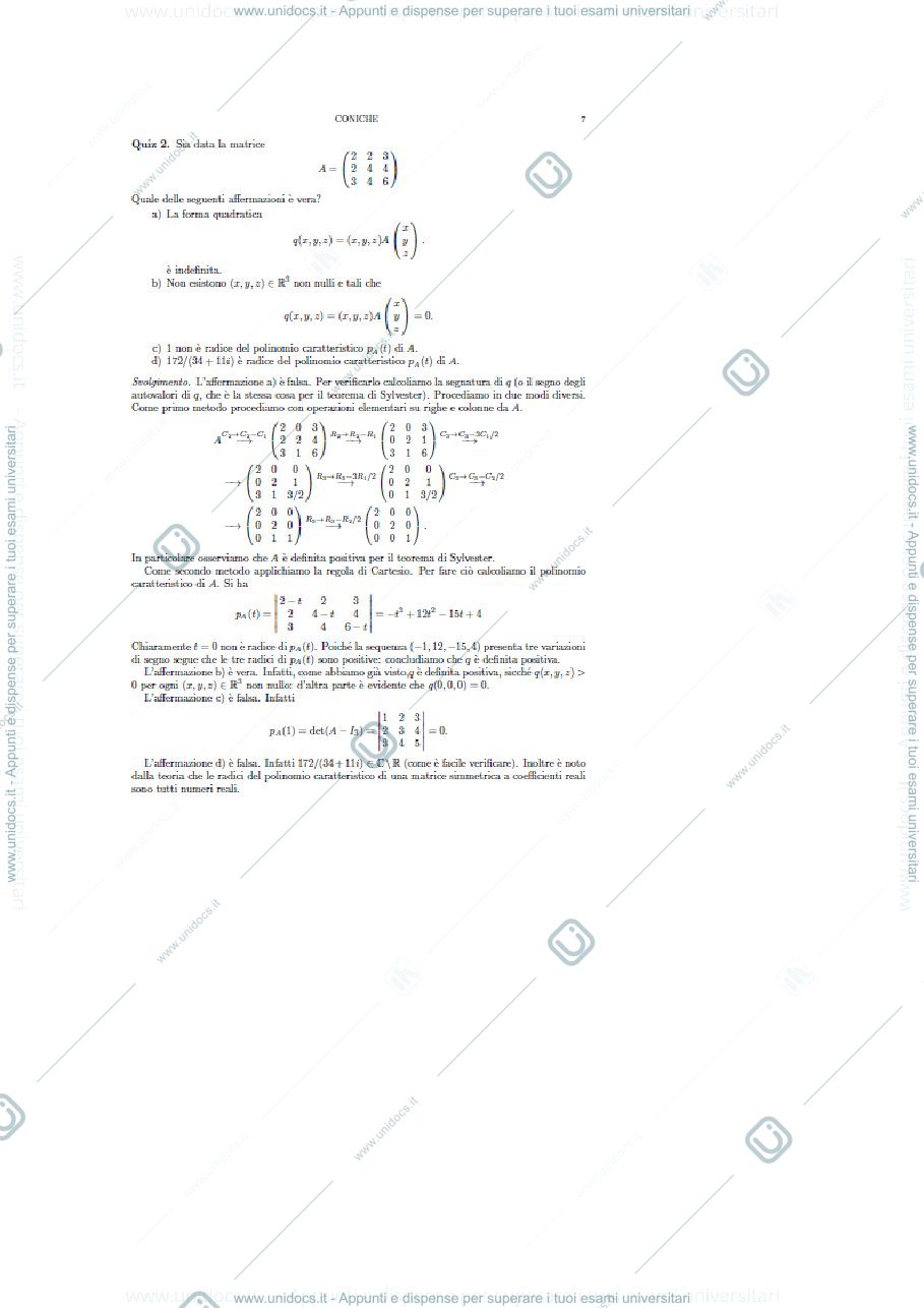 Anteprima pagina 1 — esercitazione coniche 7