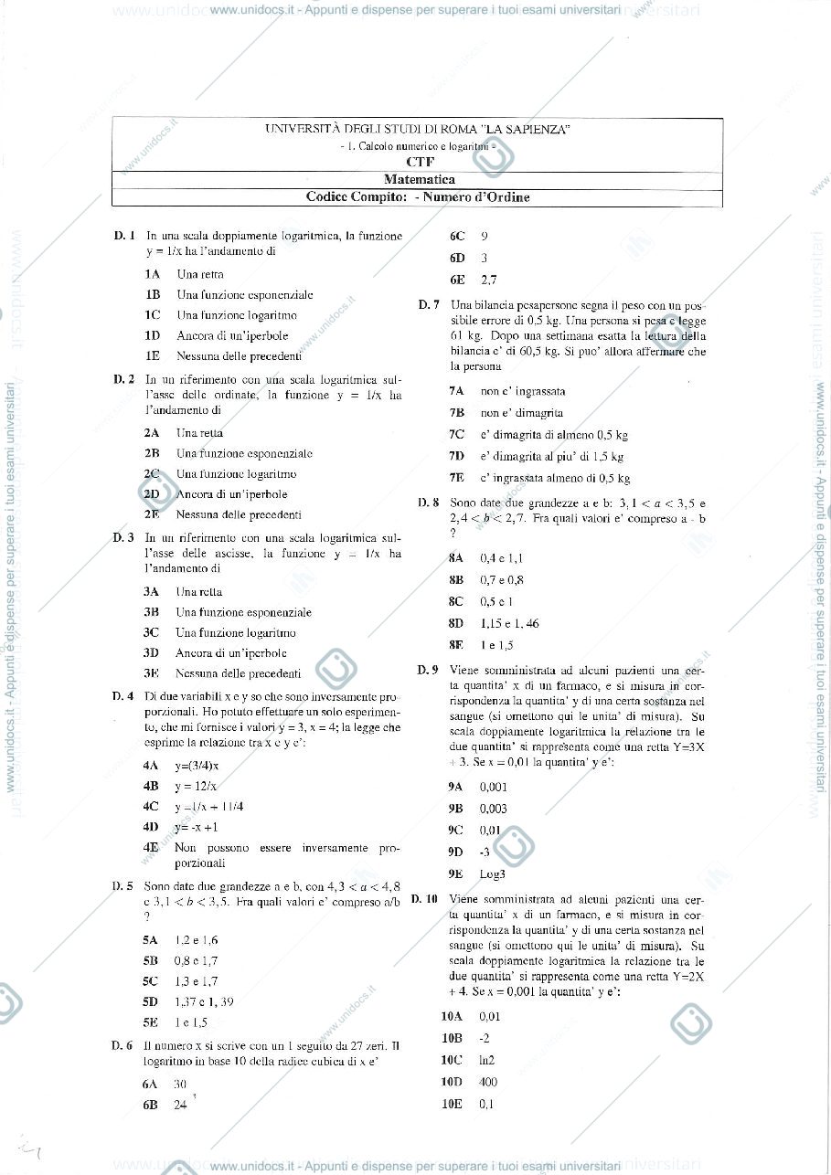Anteprima pagina 1 — Esercizi 