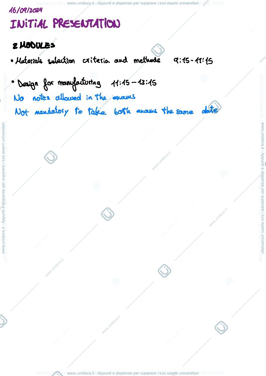 Anteprima pagina 2 — Manufacturing notes