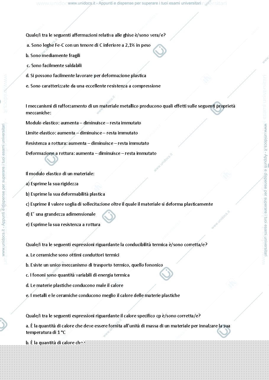 Anteprima pagina 1 — esempi domande d'esame