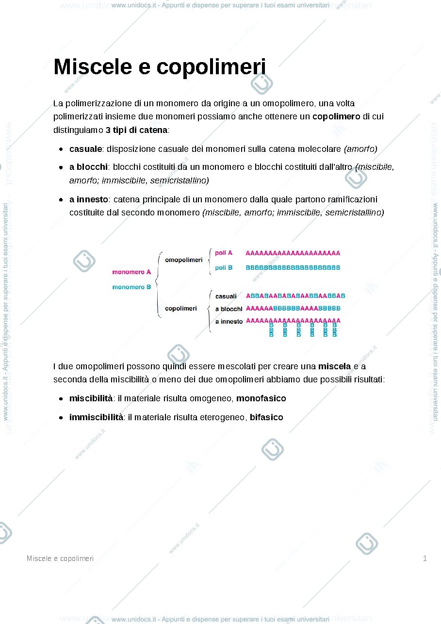 Anteprima pagina 1 — Miscele e copolimeri prof Marano
