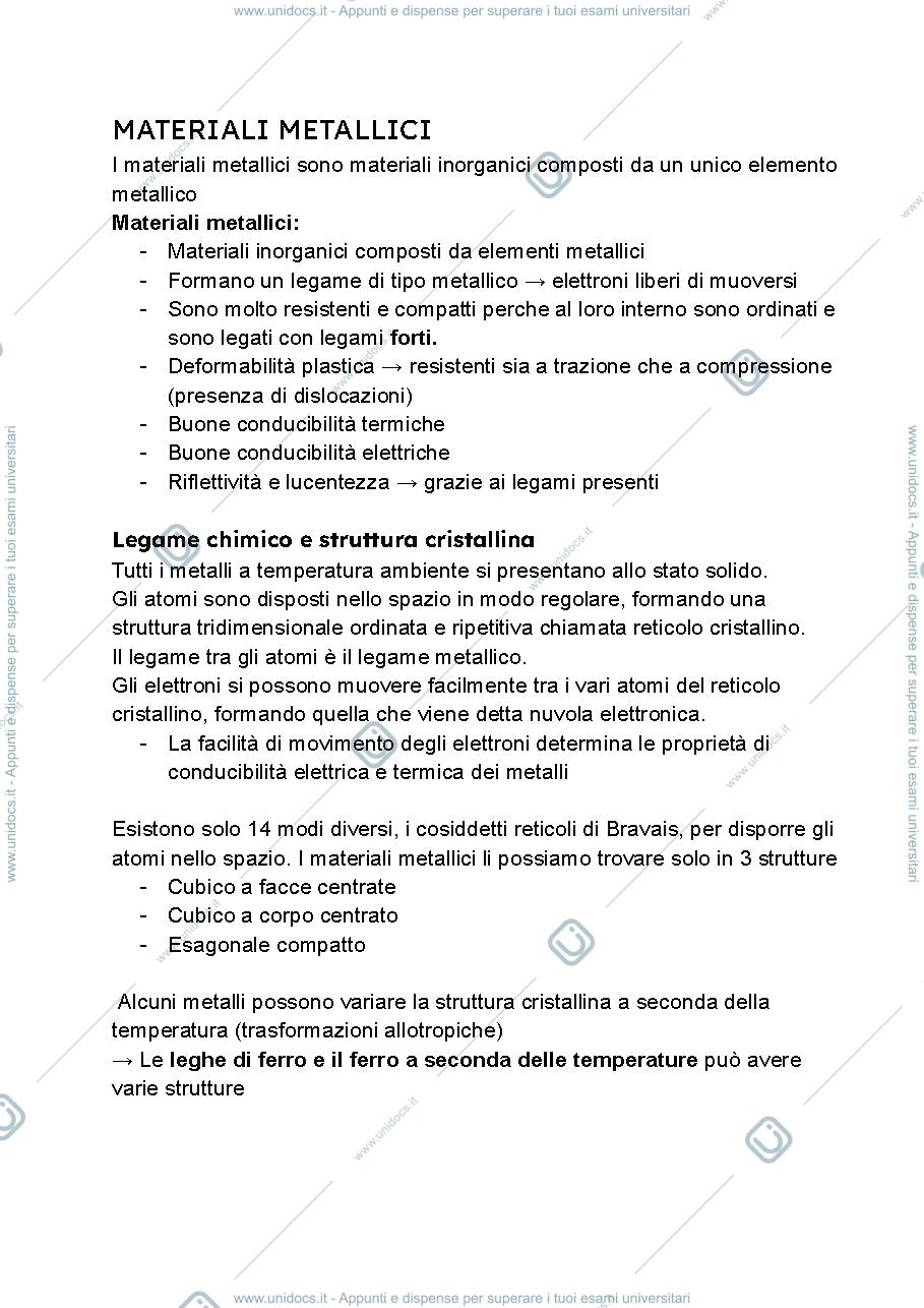 Anteprima pagina 1 — Materiali metallici - Pedeferri e Marano