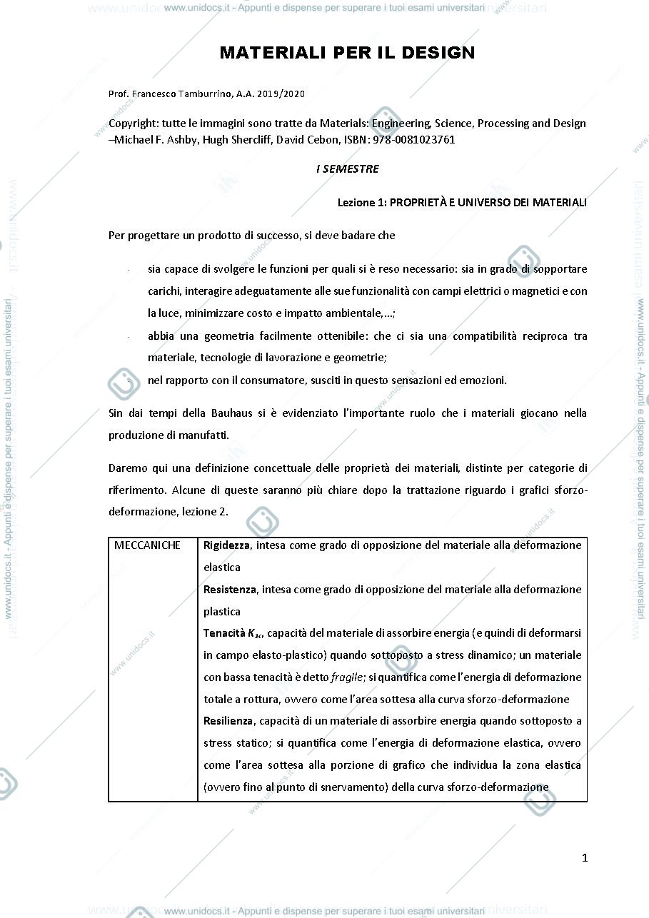 Anteprima pagina 1 — Materiali per il design