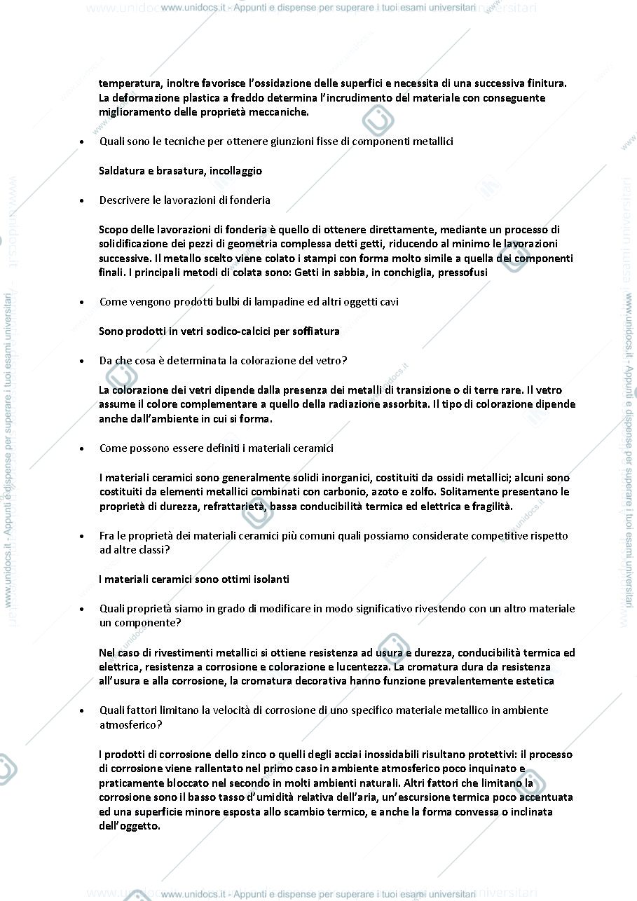 Anteprima pagina 2 — Domande Materiali per il design con risposte