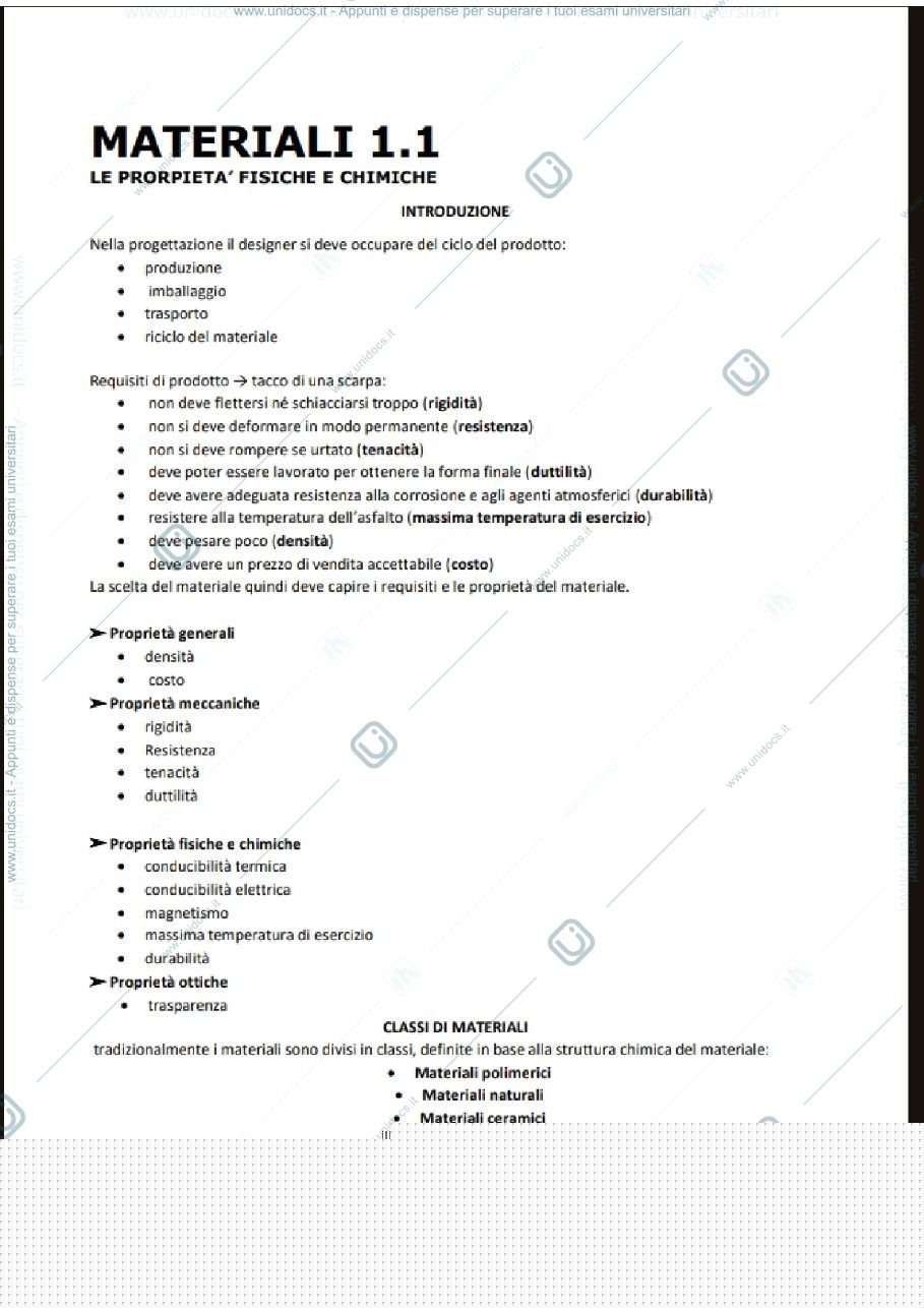Anteprima pagina 1 — Materiali per il design