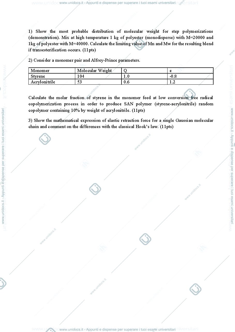 Anteprima pagina 1 — esami polimeri