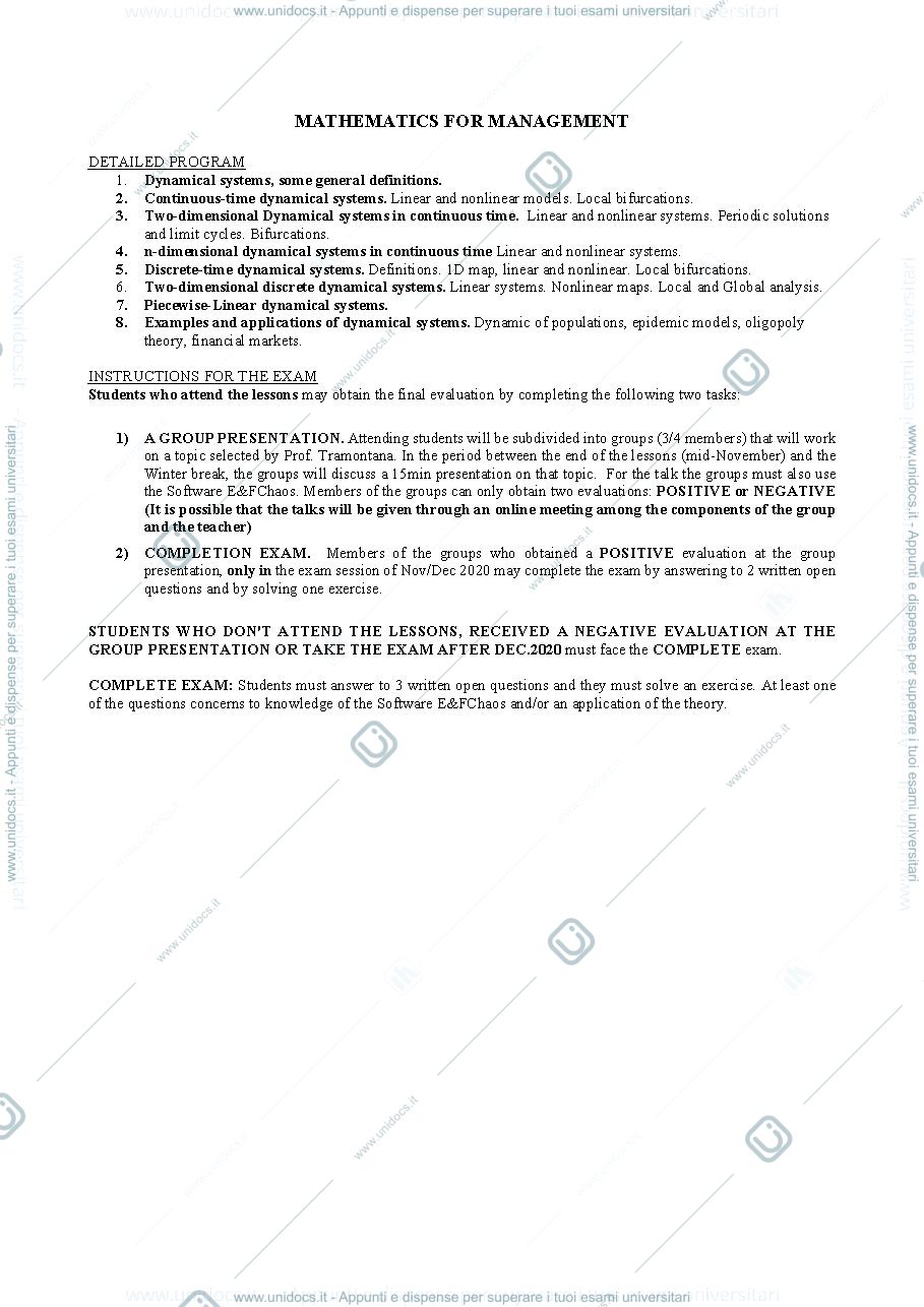 Anteprima pagina 1 — mathematics for management