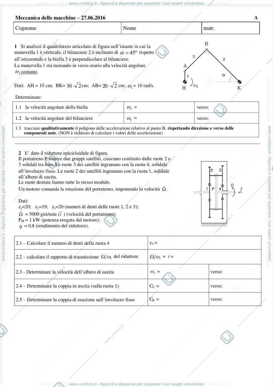 Anteprima pagina 1 — Esame 27/06/2016