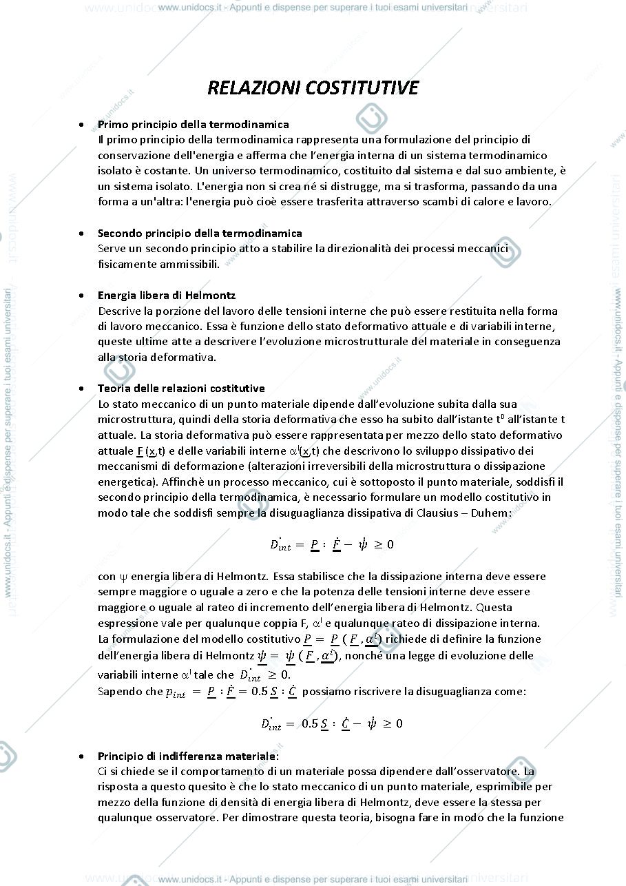 Anteprima pagina 1 — Riassunti Relazioni Costitutive