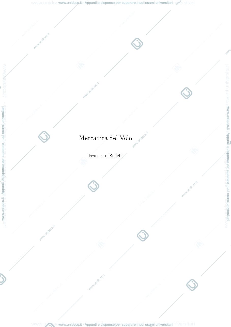 Anteprima pagina 1 — Appunti Meccanica del volo