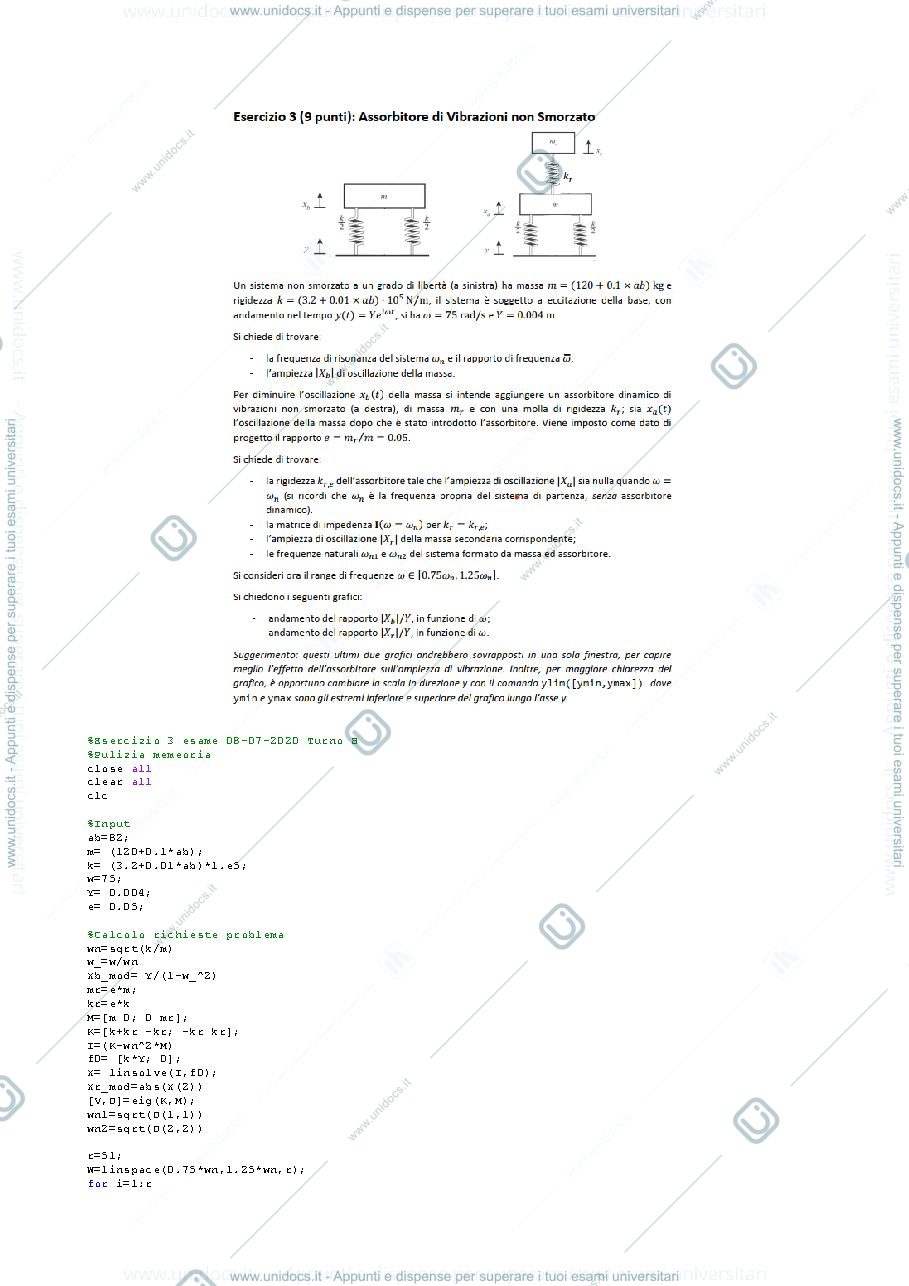 Anteprima pagina 1 — Esercizi svolti-Meccanica delle Macchine-prof Carricato unibo