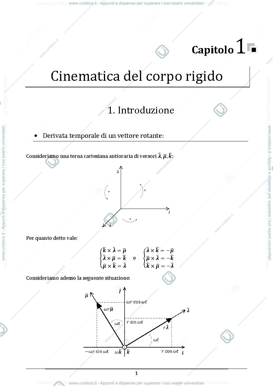 Anteprima pagina 1 — Appunti Meccanica delle Macchine