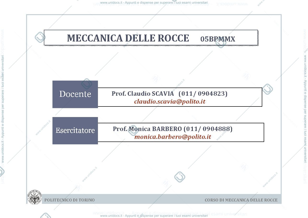 Anteprima pagina 1 — Lezione 5 - Comportamento meccanico delle discontinuità