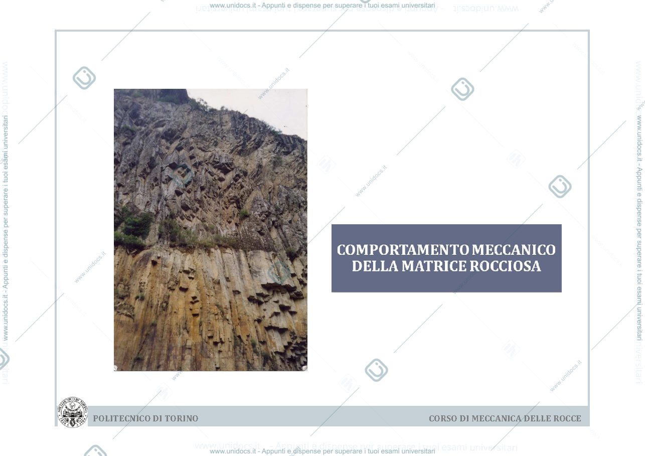 Anteprima pagina 2 — Lezione 4 - Comportamento meccanico della matrice rocciosa