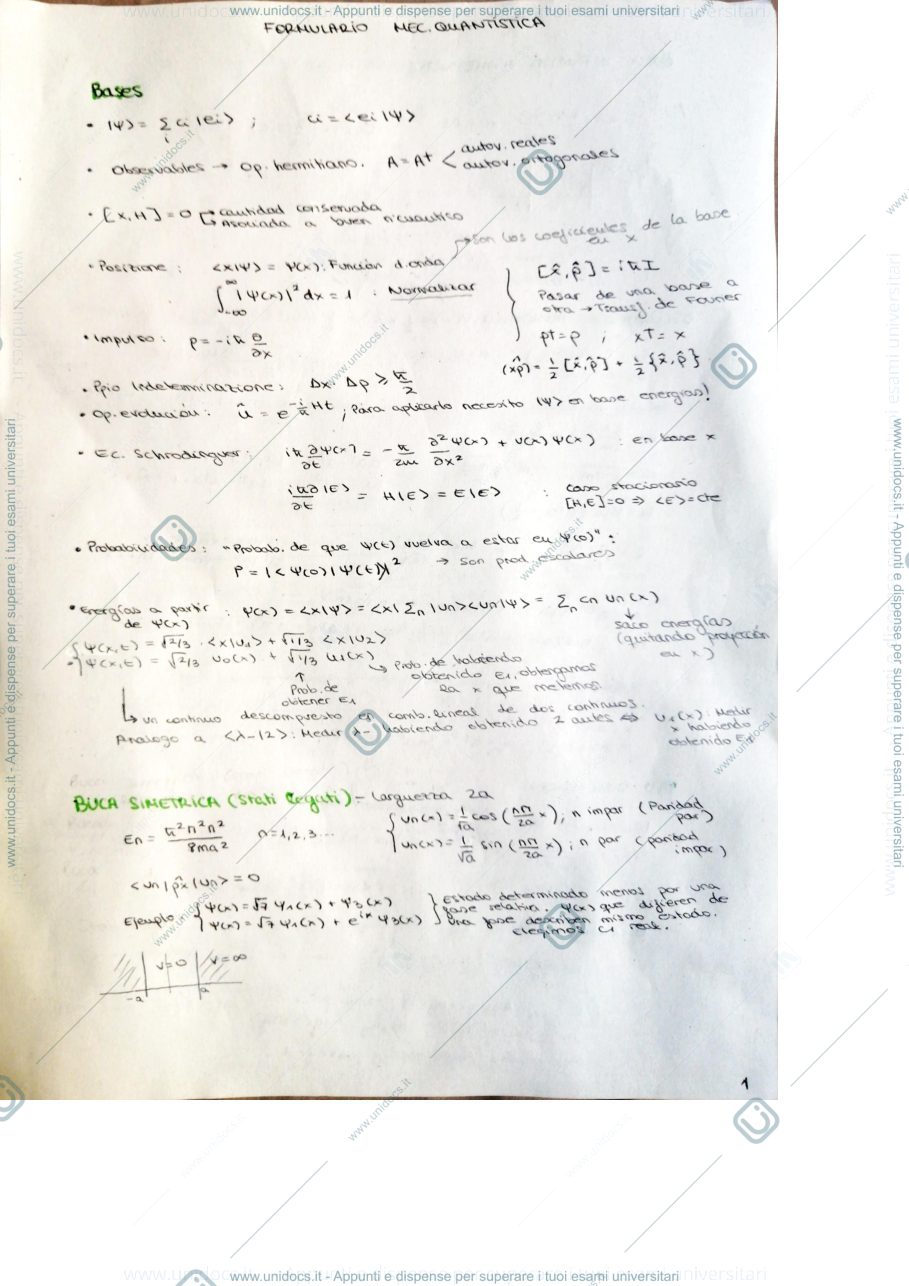 Anteprima pagina 1 — Formulario Mecc. quantistica 