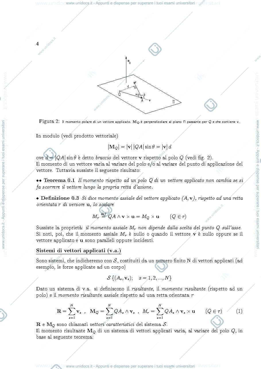 Anteprima pagina 4 — formulario meccanica razionale