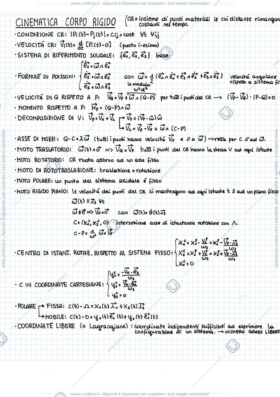Anteprima pagina 2 — Formulario Meccanica Razionale 
