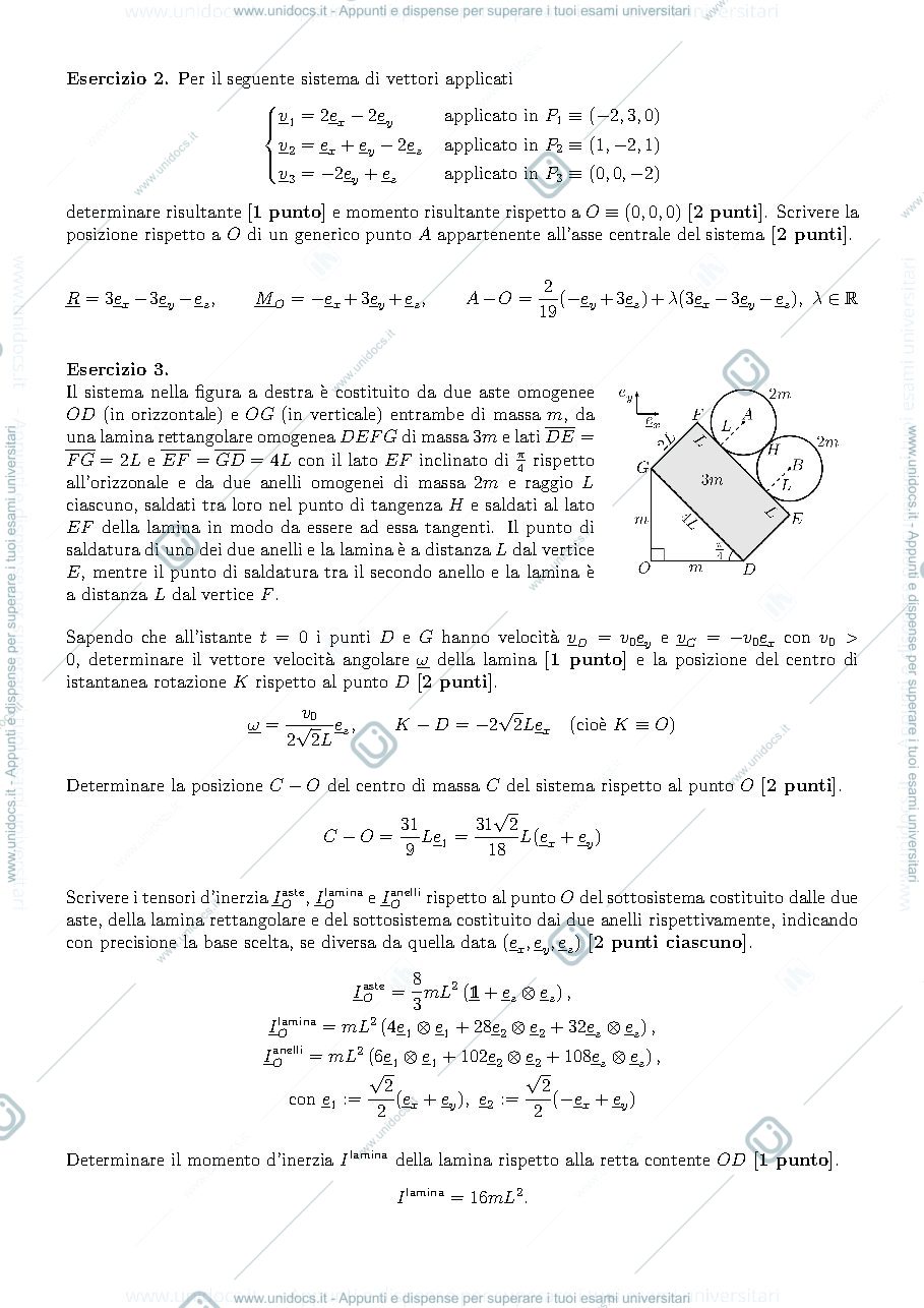 Anteprima pagina 2 — Esame di meccanica razionale