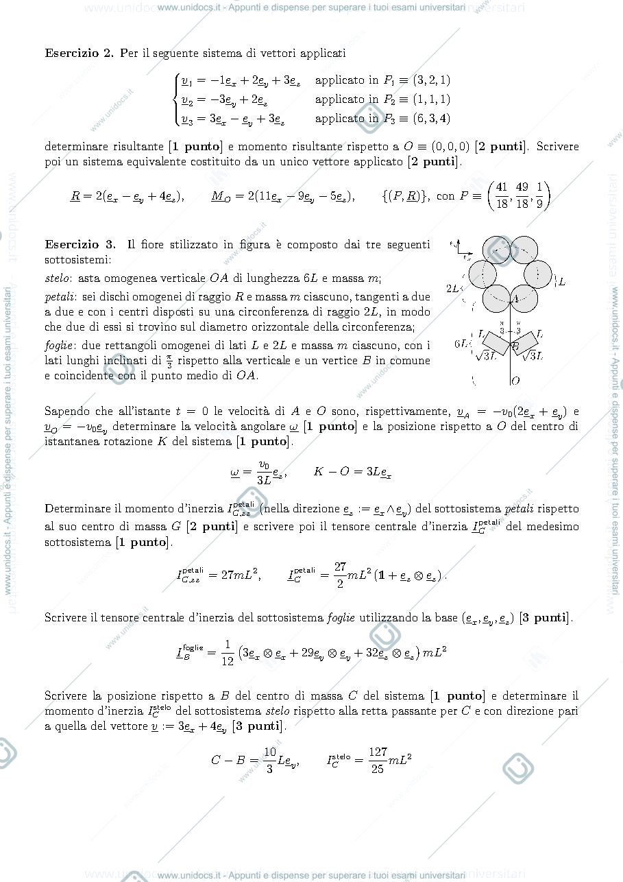 Anteprima pagina 2 — Esame di meccanica razionale