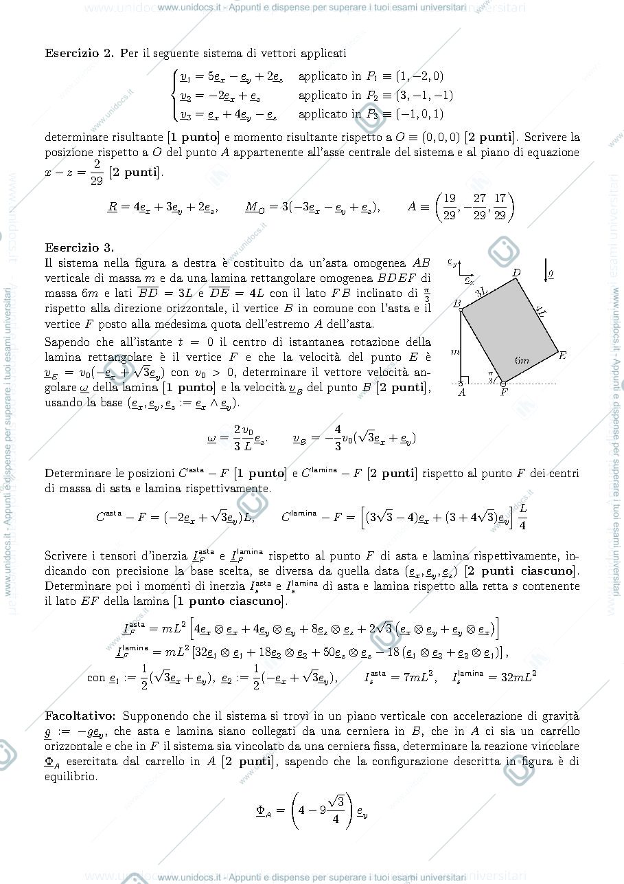 Anteprima pagina 2 — Esame di meccanica razionale