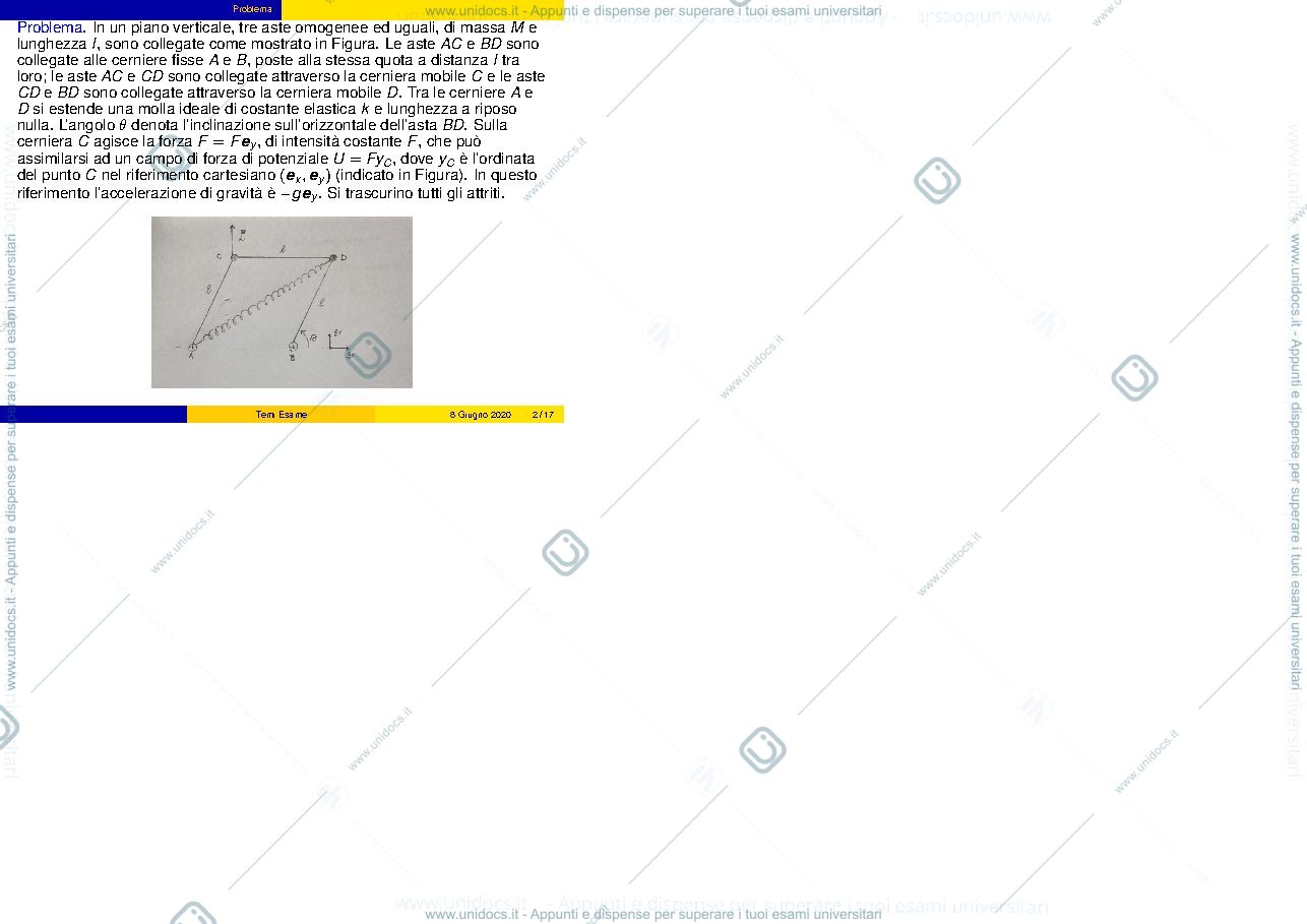 Anteprima pagina 2 — tema d'esame di meccanica razionale