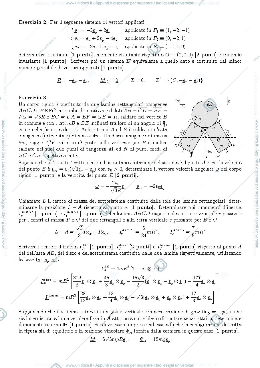 Anteprima pagina 2 — Esame di meccanica razionale