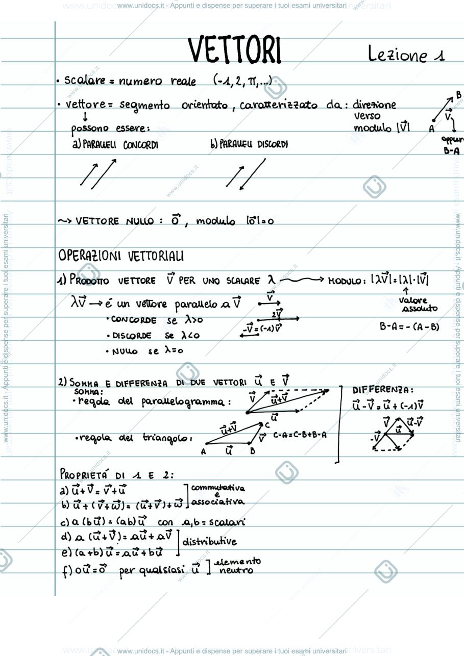 Anteprima pagina 1 — Meccanica razionale, PARTE 1