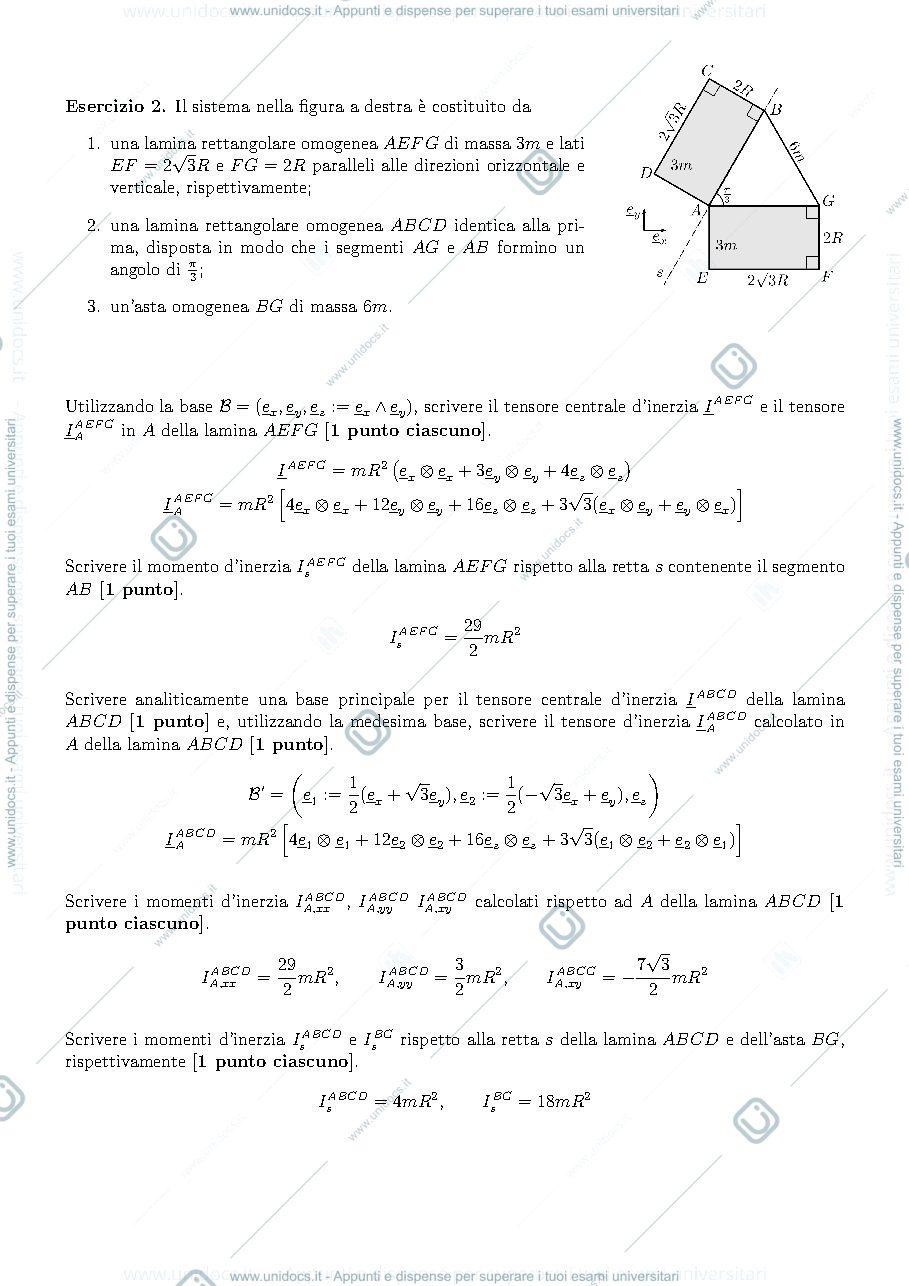 Anteprima pagina 2 — Esame di meccanica razionale