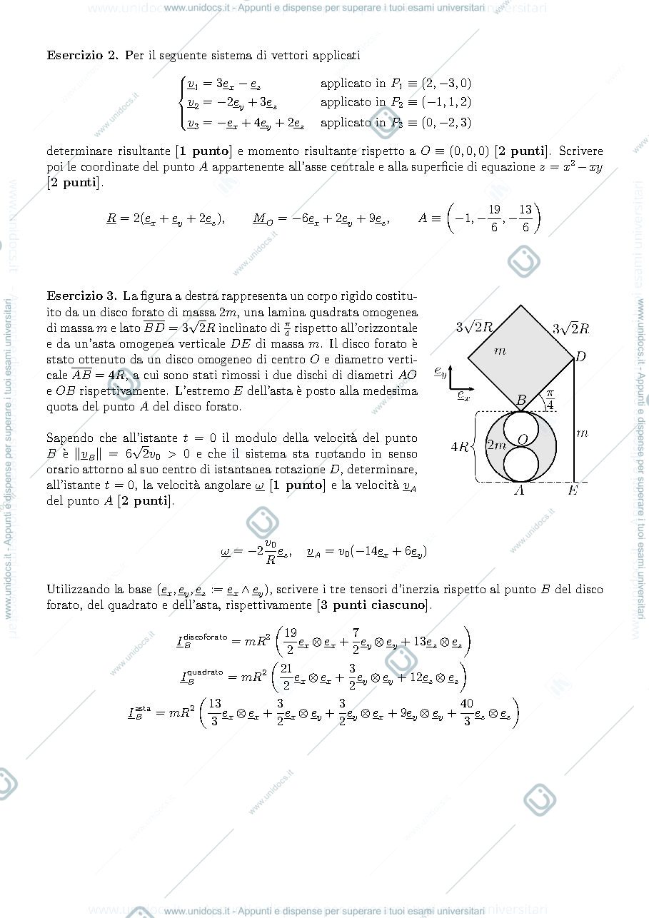 Anteprima pagina 2 — Esame di meccanica razionale